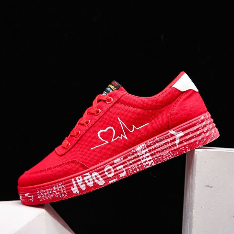 Orthopedic Balance Love Print Canvas Shoes For Couples - Unique And Trendy
