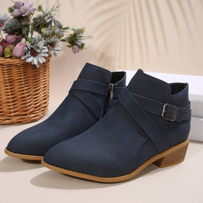 Orthopedic Balance Ankle Boots - Chunky Heel Leather Comfort