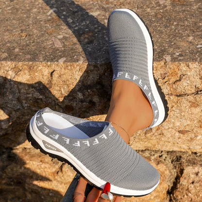 Orthopedic Balance Knit Slip-On Sneakers – Breathable Lightweight Walking Shoes