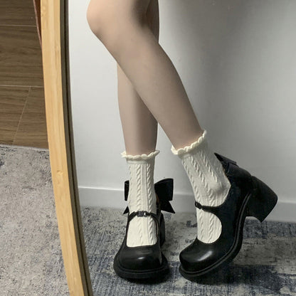 Orthopedic Balance Height Boost Chunky Heel Leather Shoes