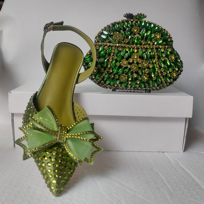 Finette | Women’s Orthopedic Rhinestone Pointed Toe Slingback Heels