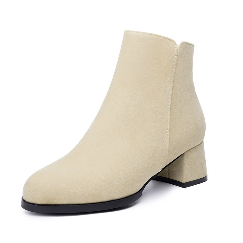 Orthopedic Balance Suede Boots - Pointed Toe, Side Zipper