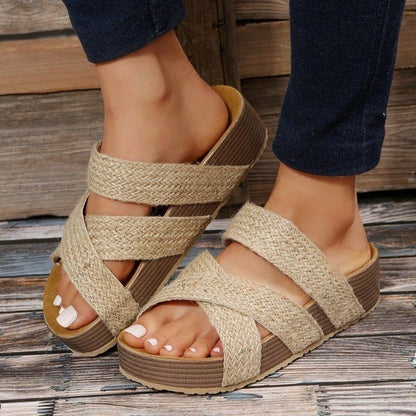 Orthopedic Balance Summer Sandals With Braided Straps - Unique And Elegant