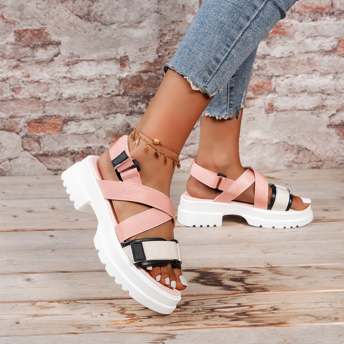 Ysaline | Women’s Orthopedic Chunky Platform Cross Strap Sandals