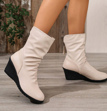 Orthopedic Balance Wedge Ankle Boots - Fur-Lined Comfort