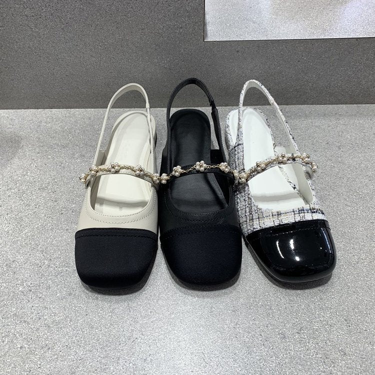 Orthopedic Balance Flat Shoes - Square Toe Elastic Band
