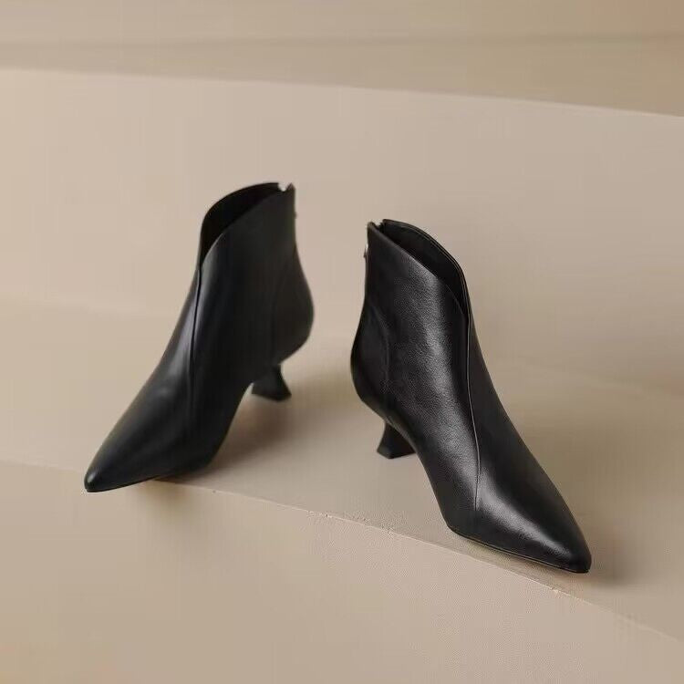 Orthopedic Balance Chic French-Style Kitten Heel Ankle Boots