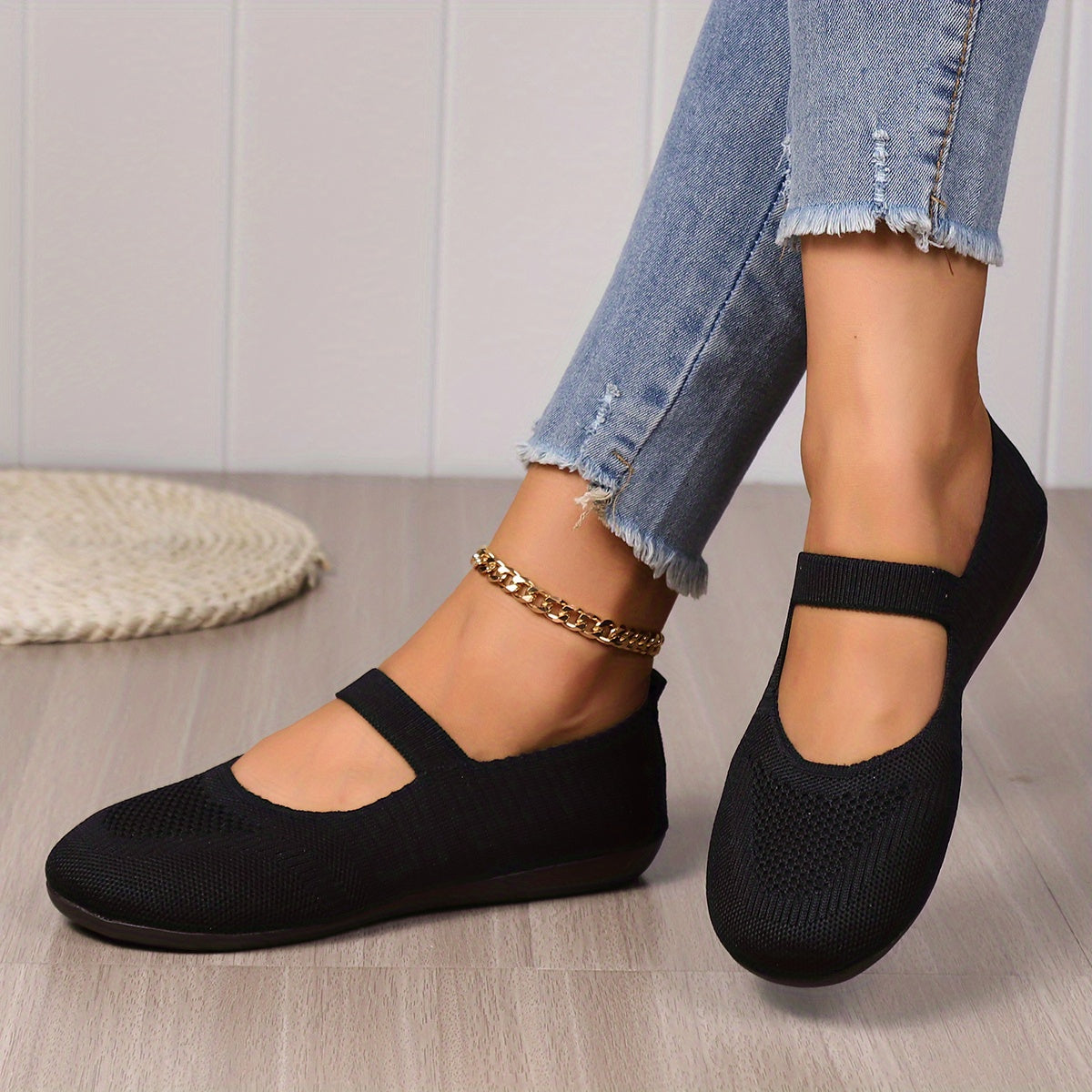 Cameron | Orthopedic Mary Jane Knit Flats – Lightweight Everyday Comfort