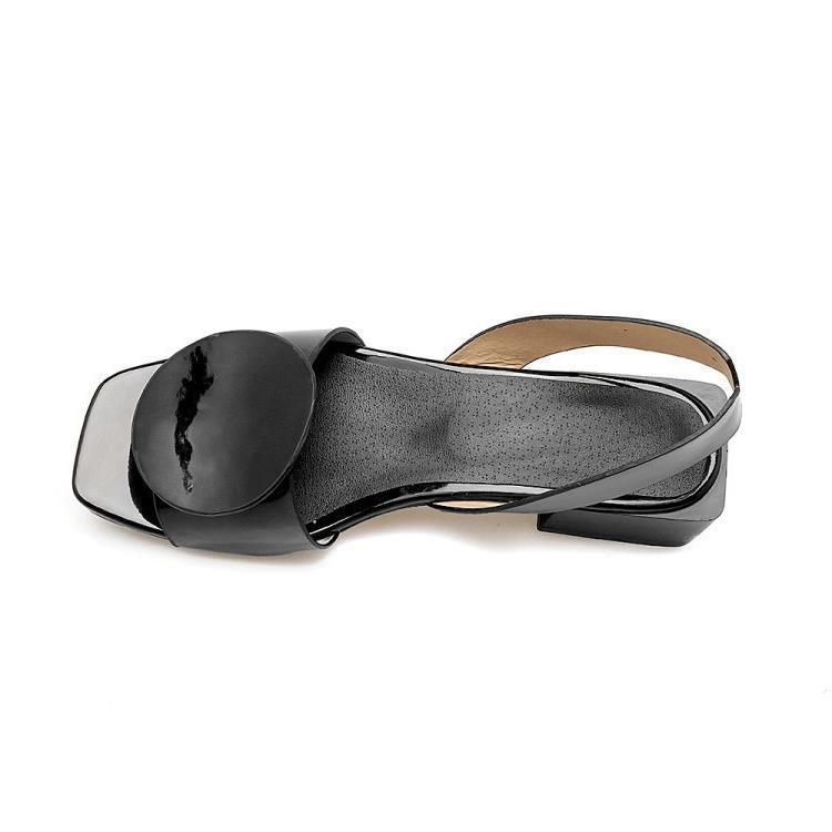 Orthopedic Balance Patent Leather Mid-Heel Shoes With Buckle