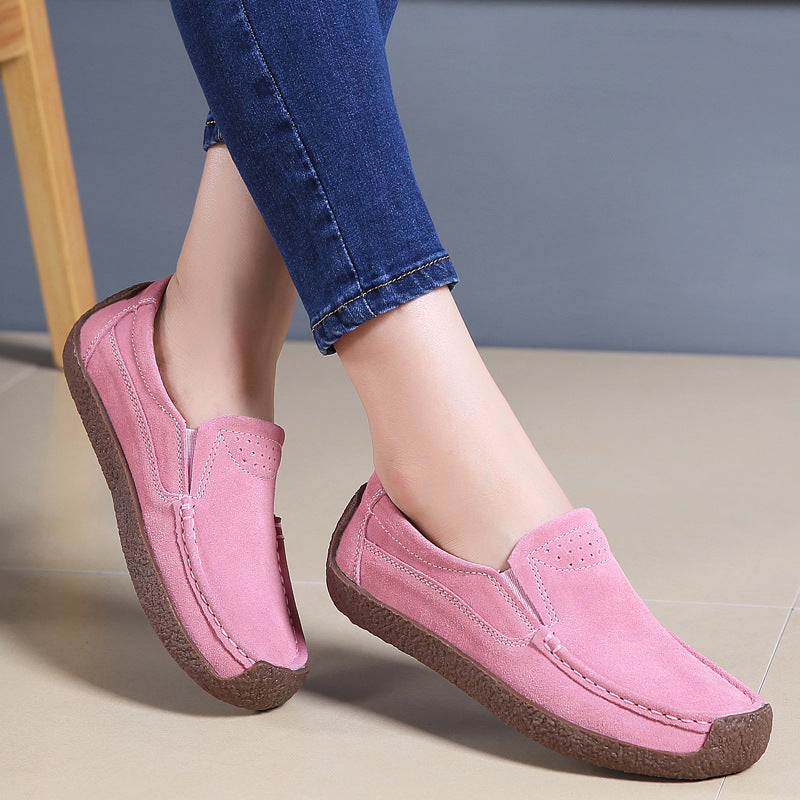 Orthopedic Balance Women’s Suede Slip-On Loafers – Lightweight Comfort Casual Shoes