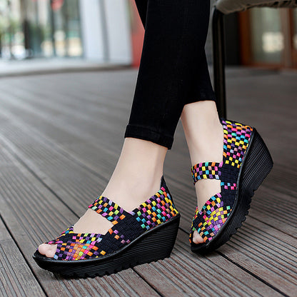 Orthopedic Balance Breathable Printed Wedge Slip-On Flats