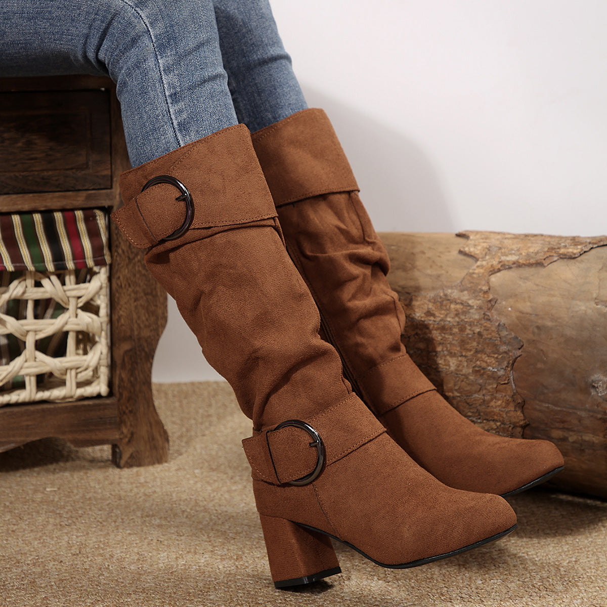 Orthopedic Balance Beltbuckle Boots - Chunky Heel Comfort