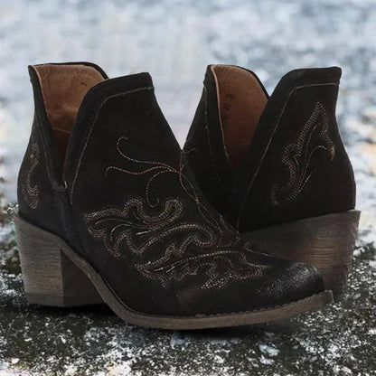 Gail | Women’s Western Cowgirl Ankle Boots with Turquoise Sole