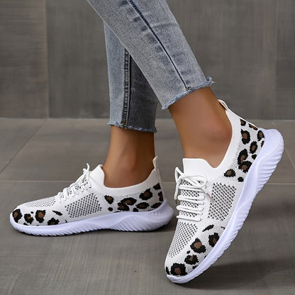 Orthopedic Balance White Leopard Print Sneakers - Unique And Stylish