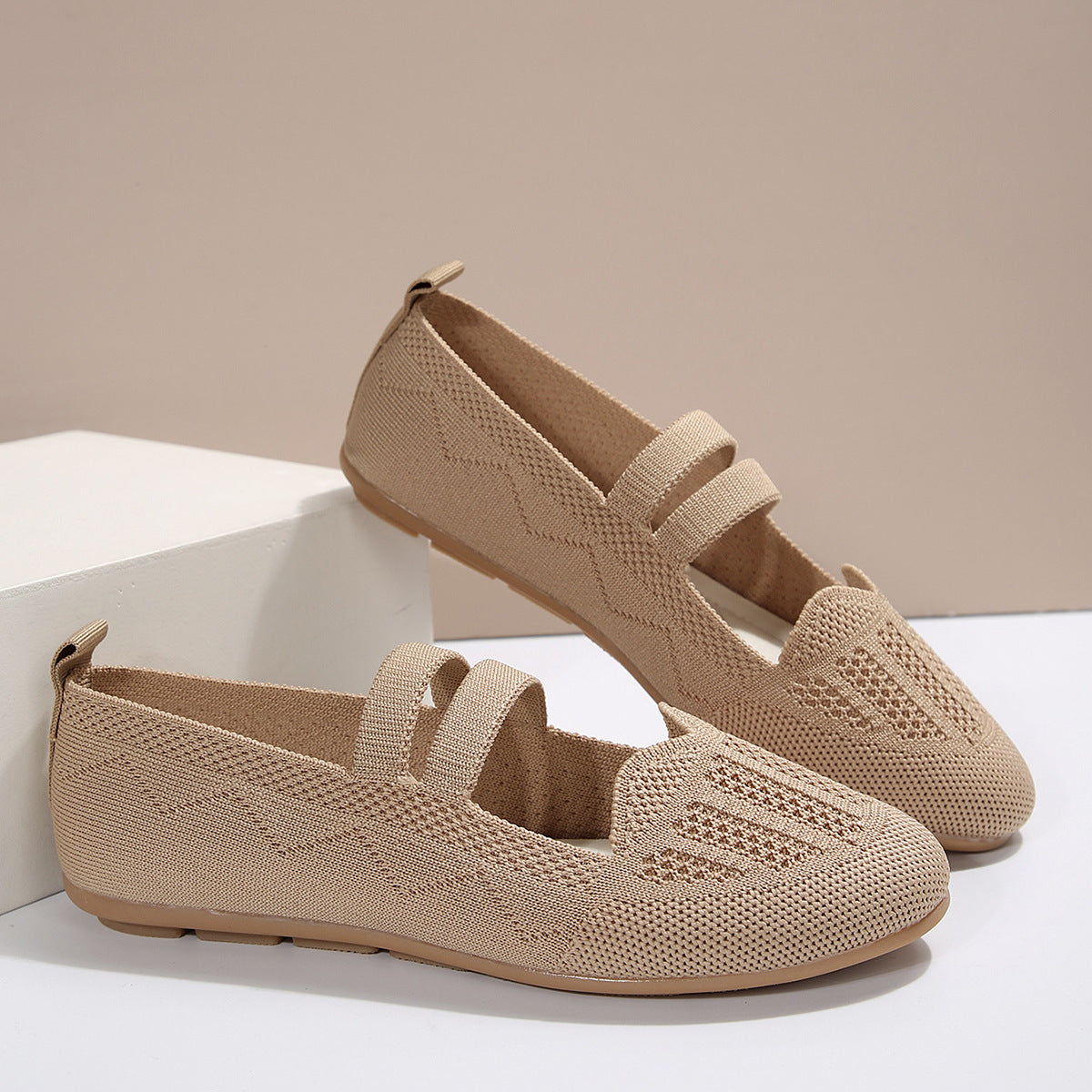 Orthopedic Balance Women’s Knit Mary Jane Flats – Breathable Lightweight Comfort Shoes
