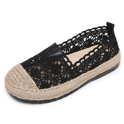 Orthopedic Balance Lace Crochet Espadrille Slip-On Flats