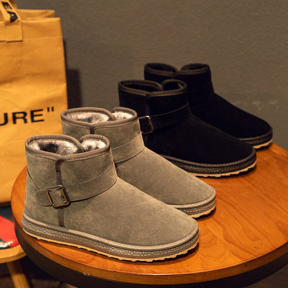 Nadia | Buckle-Strap Fur Suede Winter Boots