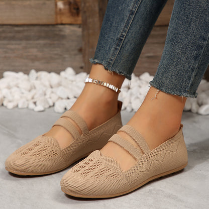 Orthopedic Balance Women’s Knit Mary Jane Flats – Breathable Lightweight Comfort Shoes