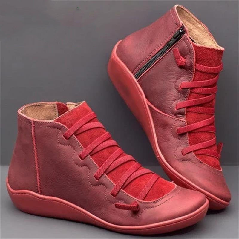Cassandra | Orthopedic Leather Ankle Boots – Casual Lace-Up Comfort