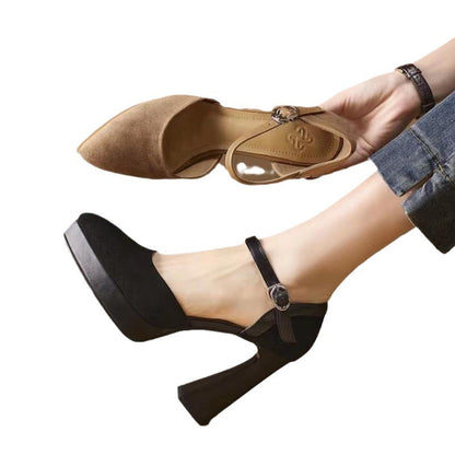 Orthopedic Balance Closed-Toe Sandals With Unique Chunky Heels