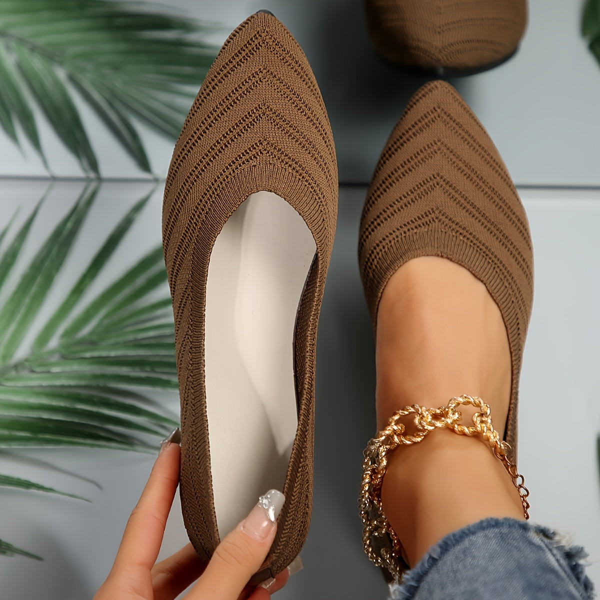 Emily | Women’s Orthopedic Pointed-Toe Knit Flats