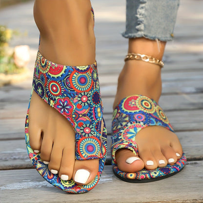 Orthopedic Balance | Bohemian Beaded Toe Ring Flat Sandals