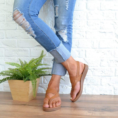 Paige | Women’s Orthopedic Cross Strap Flat Sandals