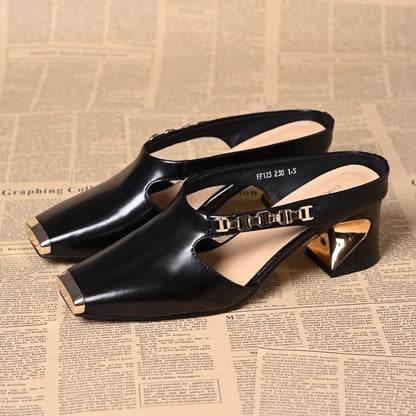 Orthopedic Balance | Square Toe Cutout Mule Heels