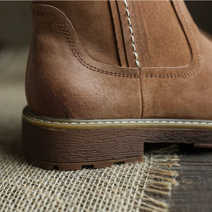 Oaklyn | Rustic Suede Side-Zip Lug-Sole Ankle Boots