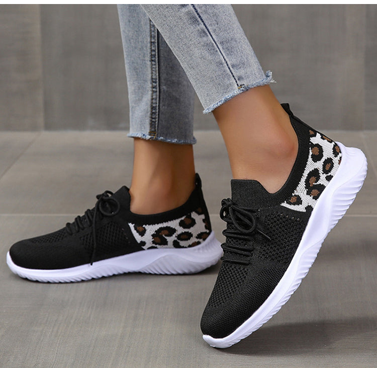 Orthopedic Balance White Leopard Print Sneakers - Unique And Stylish