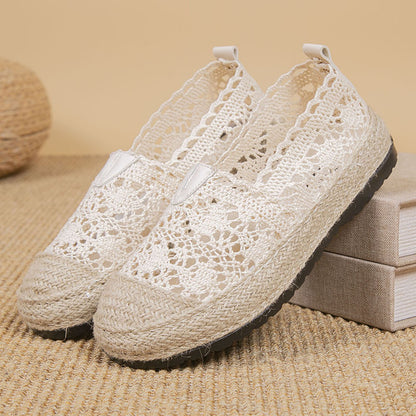 Orthopedic Balance Lace Crochet Espadrille Slip-On Flats