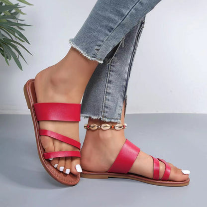 Orthopedic Balance Women’s Strappy Flat Sandals – Lightweight Comfort Slip-On