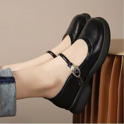 Jane | Classic  Comfort Flats with Adjustable Strap