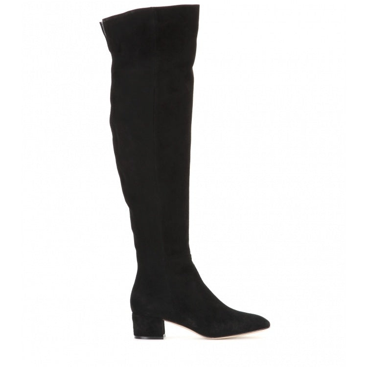 Madlenka | Suede Over-the-Knee Orthopedic Block-Heel Boots