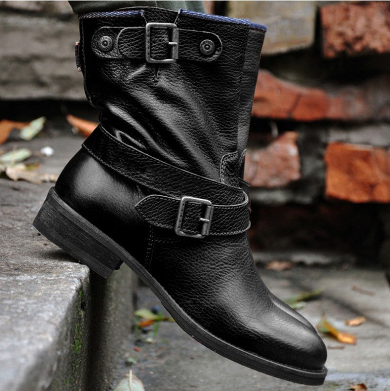 Orthopedic Balance Retro Leather Boots - Slip-On Support