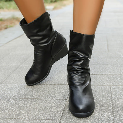 Orthopedic Balance Wedge Ankle Boots - Fur-Lined Comfort