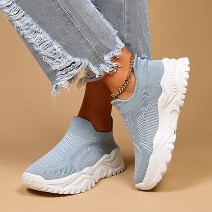 Orthopedic Balance Women’s Knit Slip-On Sneakers – Lightweight Breathable Comfort Shoes