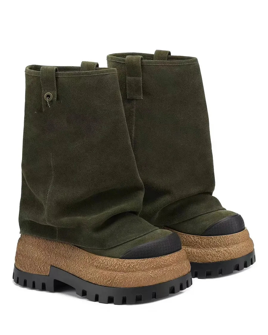 Fjorra | Plush Faux-Fur Winter Slouch Boots with Rugged Outsoles