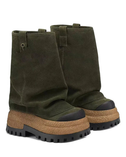 Fjorra | Plush Faux-Fur Winter Slouch Boots with Rugged Outsoles