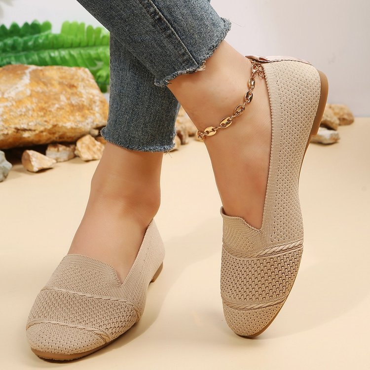 Orthopedic Balance Women’s Knit Ballet Flats – Lightweight Breathable Comfort Slip-On Shoes