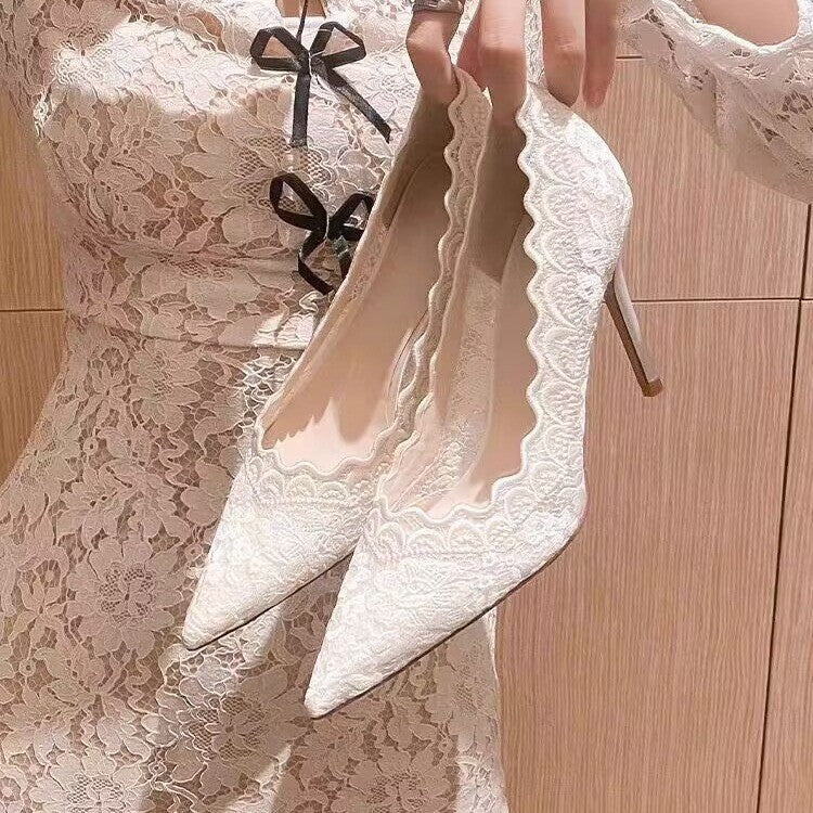 Orthopedic Balance Lace Heels - Elegant Support