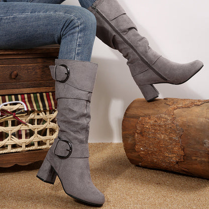 Orthopedic Balance Beltbuckle Boots - Chunky Heel Comfort