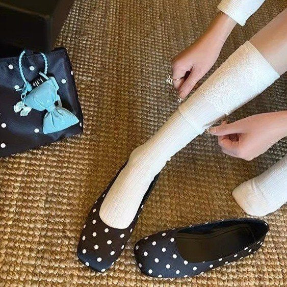 Orthopedic Balance | Polka Dot Faux Fur Trim Loafers