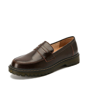 Orthopedic Balance Leather Loafers - Round Toe Low Heel
