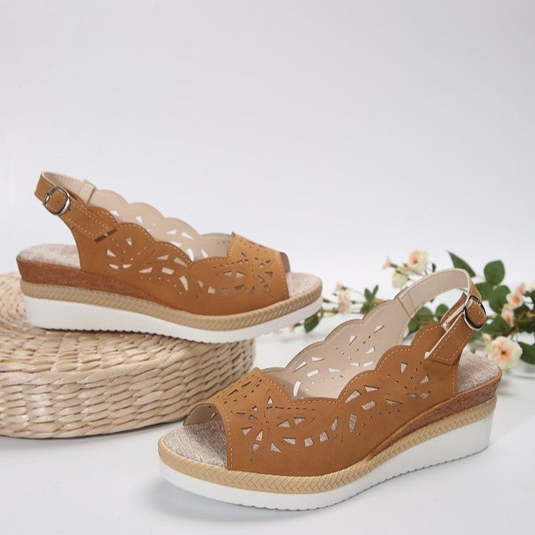 Orthopedic Balance Perforated Wedge Sandals