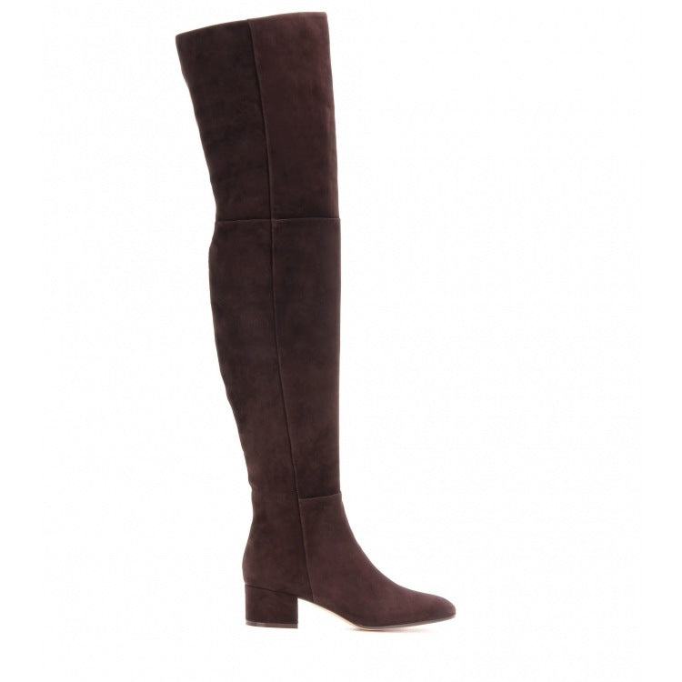 Madlenka | Suede Over-the-Knee Orthopedic Block-Heel Boots
