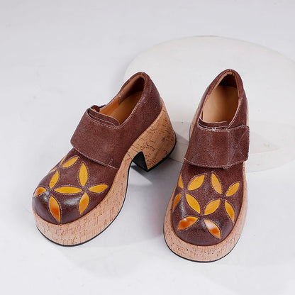 Mila | Women’s Retro Chunky Heel Leather Clogs with Orthopedic Support
