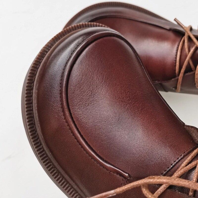 Fawn | Classic Leather Orthopedic Lace-Up Ankle Boots