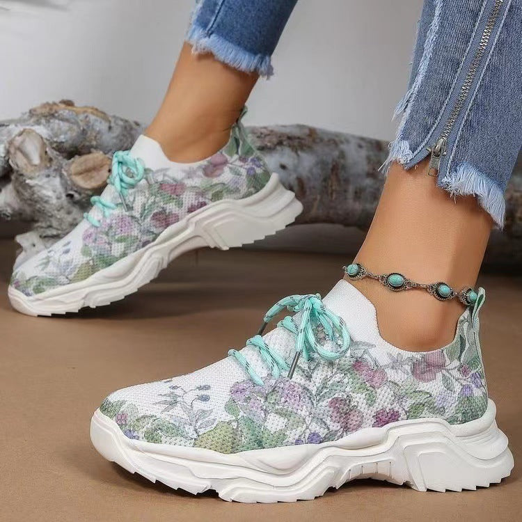 Orthopedic Balance Women’s Tie-Dye Knit Sneakers – Lightweight Breathable Comfort Shoes
