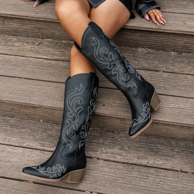 Orthopedic Balance Denim Boots - Embroidered Comfort Style